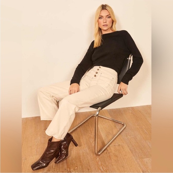 Reformation Jeans Women's Eloise Size 29 Ivory High Rise Wide Leg Jean READ - Picture 8 of 16